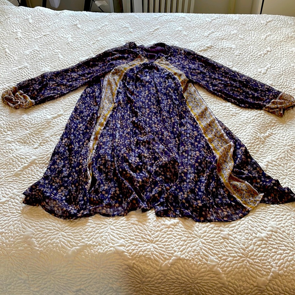 Free People Violet Metallic Thread Dress M